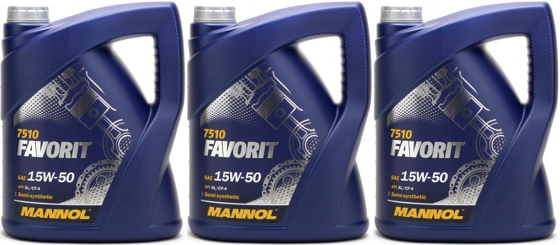 MANNOL Favorit 15W-50 3x 5 = 15 Liter