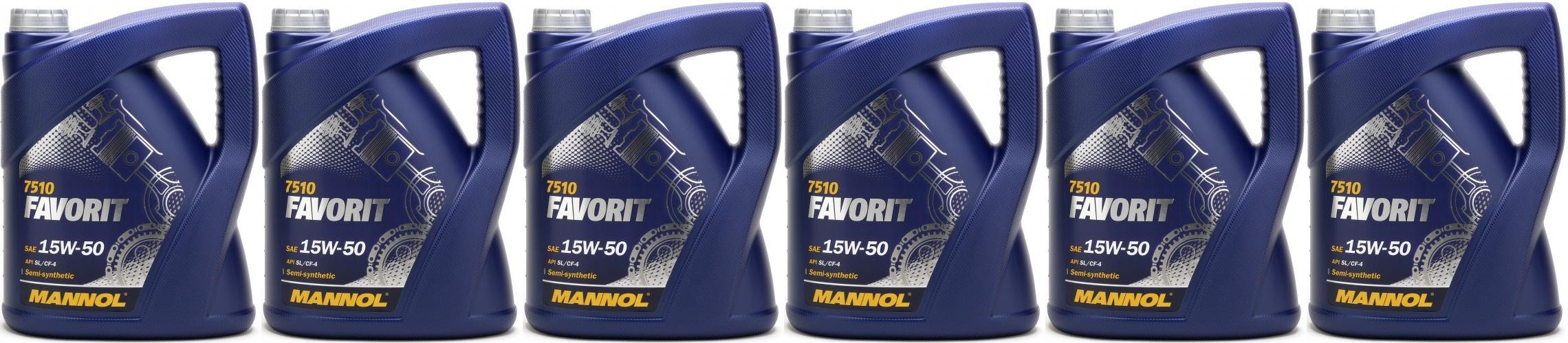 MANNOL Favorit 15W-50 6x 5 = 30 Liter