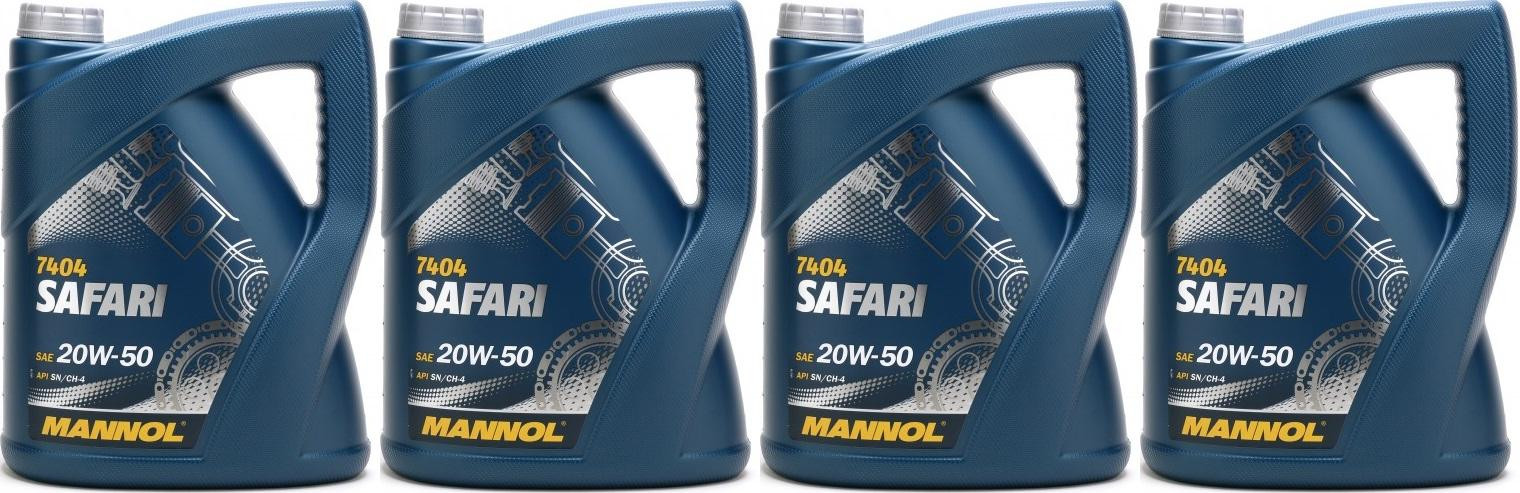 MANNOL Safari 20W-50 Motoröl 4x 5 = 20 Liter