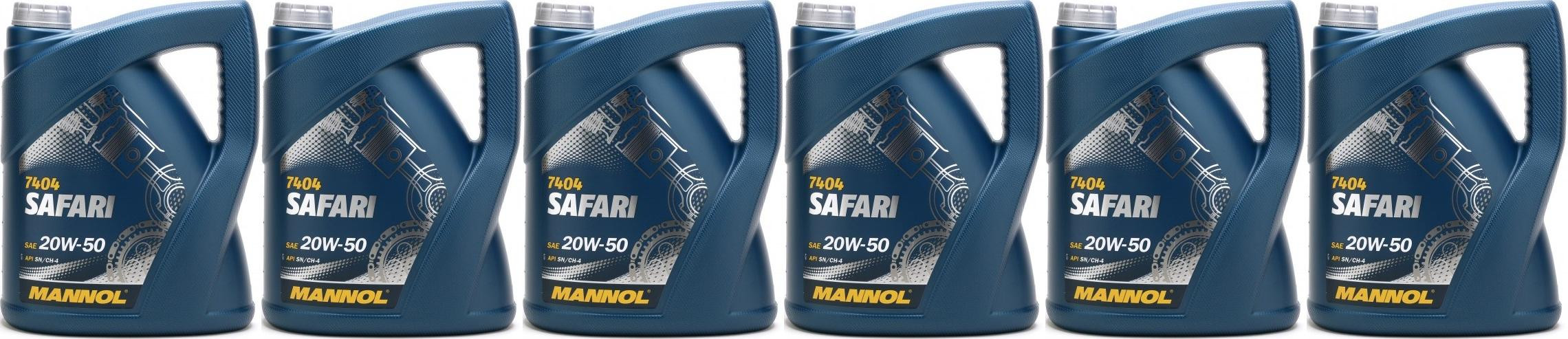 MANNOL Safari 20W-50 Motoröl 6x 5 = 30 Liter