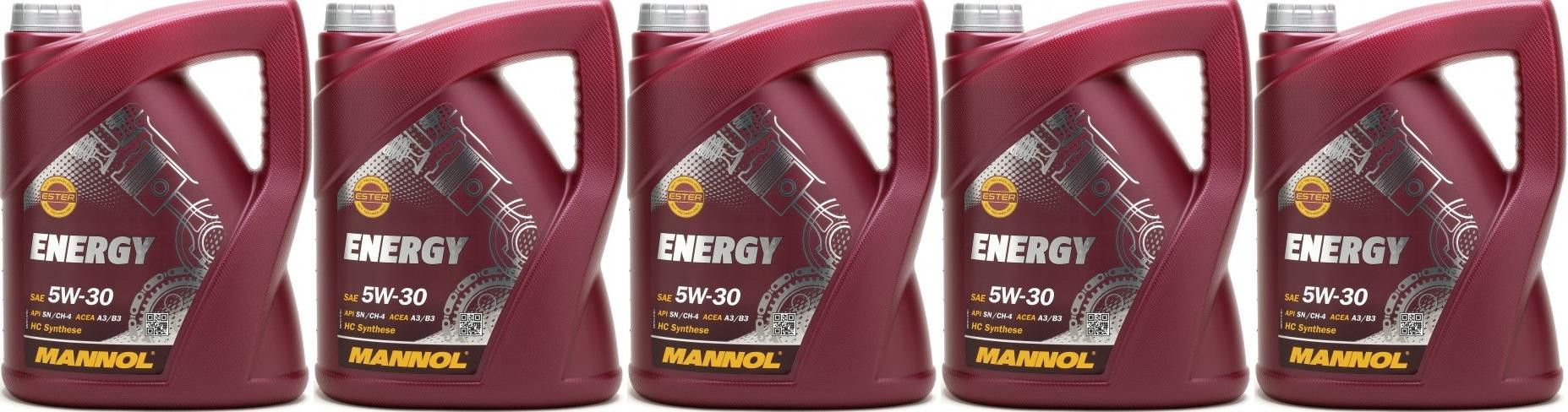 MANNOL Energy 5W-30 Motoröl 5x 5 = 25 Liter