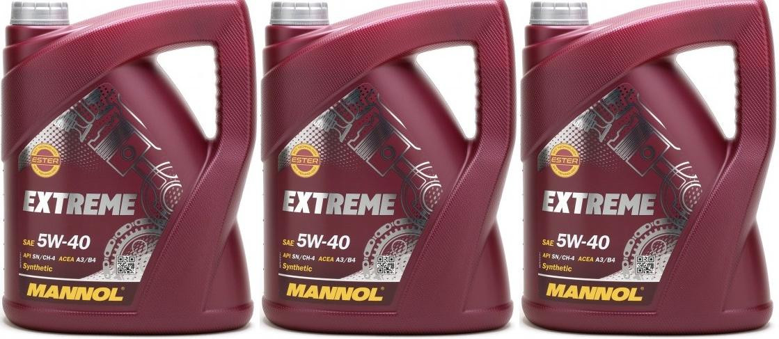 MANNOL Extreme 5W-40 Motoröl 3x 5 = 15 Liter