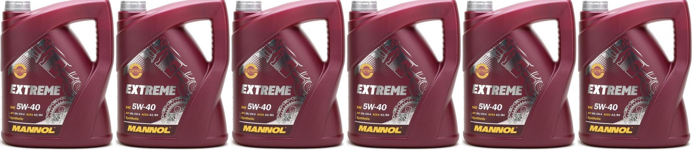 MANNOL Extreme 5W-40 Motoröl 6x 5 = 30 Liter