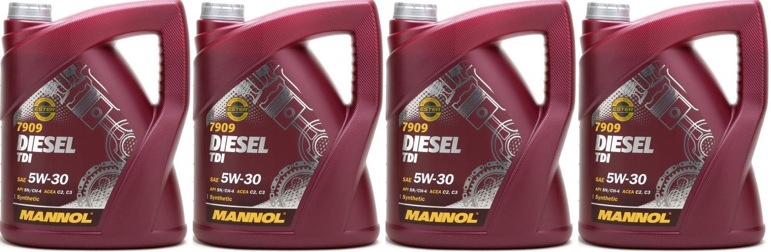 Mannol Diesel TDI 5W-30 Motoröl 4x 5 = 20 Liter