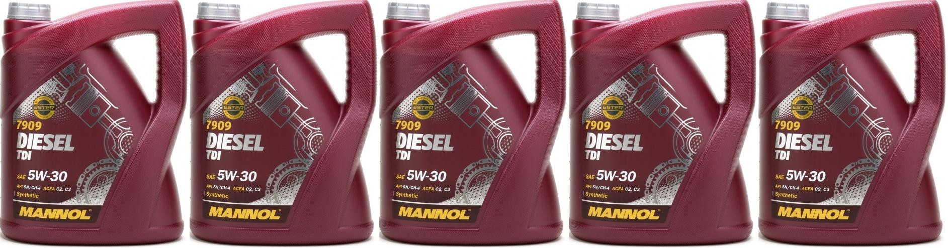 Mannol Diesel TDI 5W-30 Motoröl 5x 5 = 25 Liter
