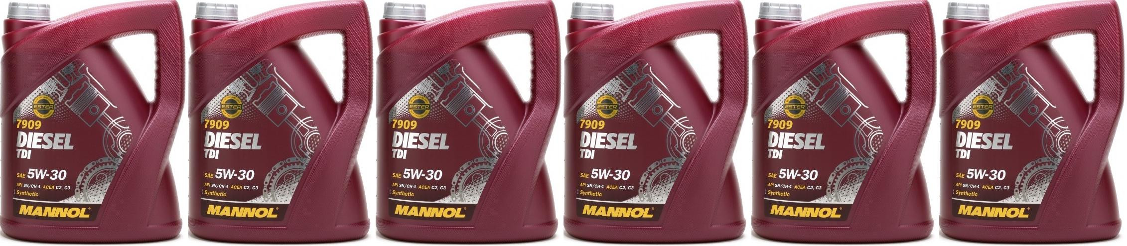 Mannol Diesel TDI 5W-30 Motoröl 6x 5 = 30 Liter