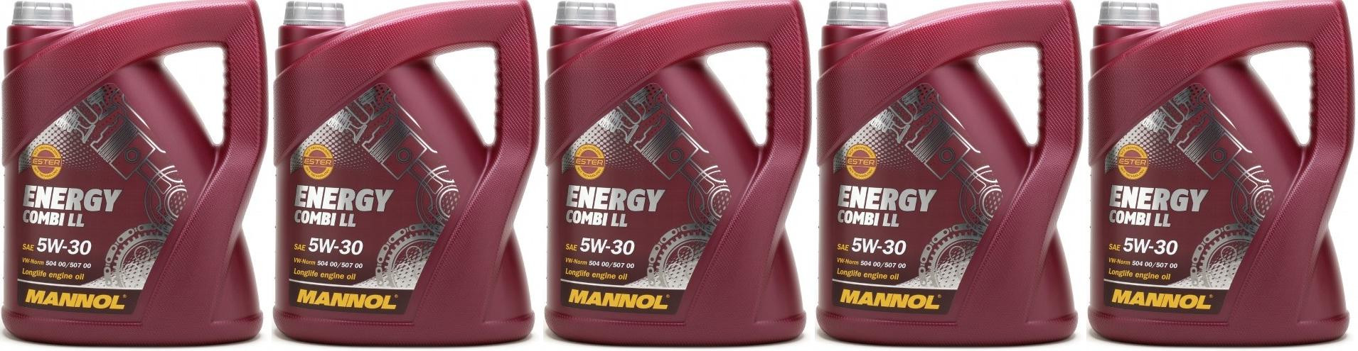 Mannol Energy Combi Longlife 5W-30 Motoröl 5x 5 = 25 Liter