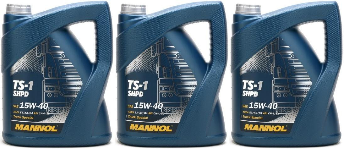MANNOL TS-1 SHPD 15W-40 Motoröl 3x 5 = 15 Liter