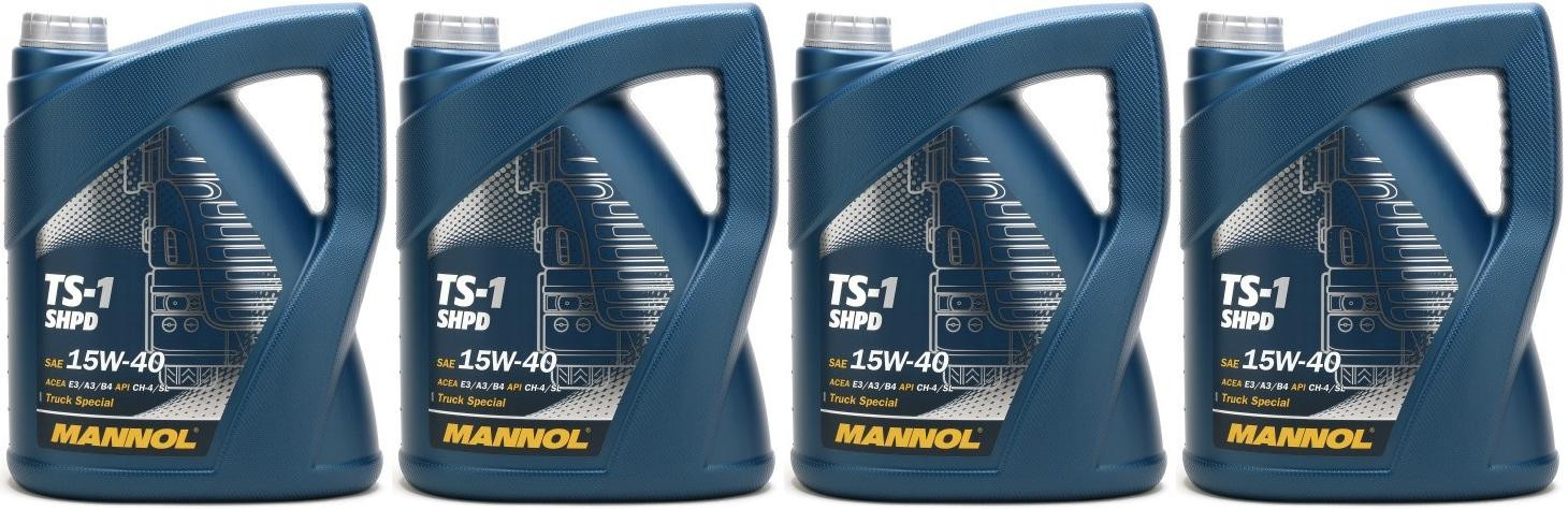 MANNOL TS-1 SHPD 15W-40 Motoröl 4x 5 = 20 Liter