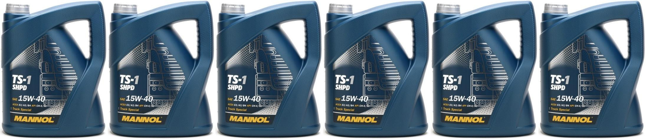MANNOL TS-1 SHPD 15W-40 Motoröl 6x 5 = 30 Liter
