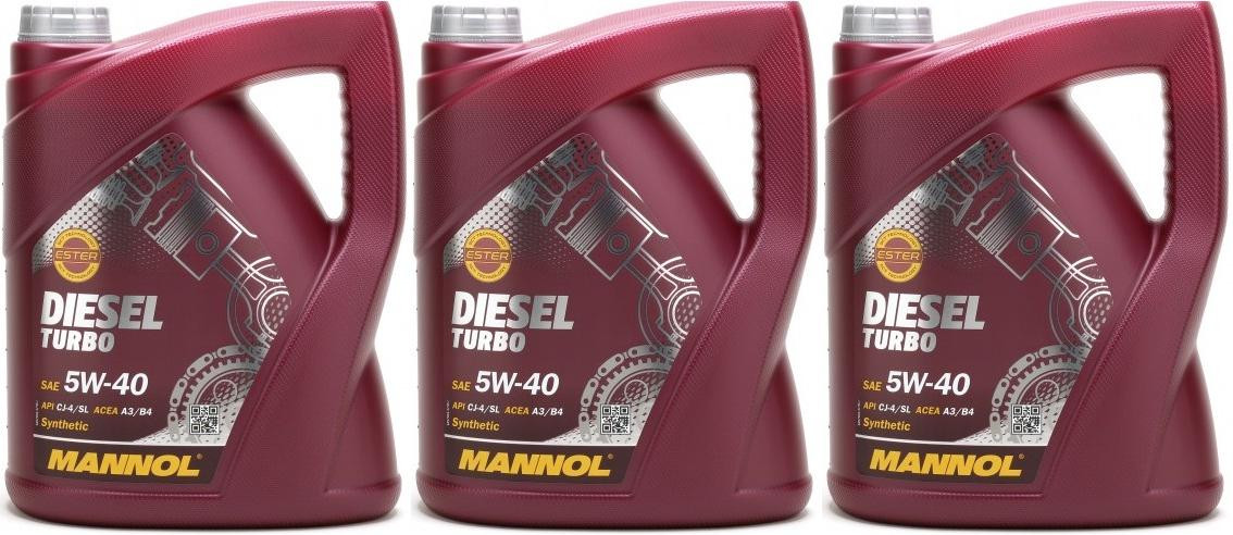 MANNOL Diesel Turbo 5W-40 Motoröl 3x 5 = 15 Liter