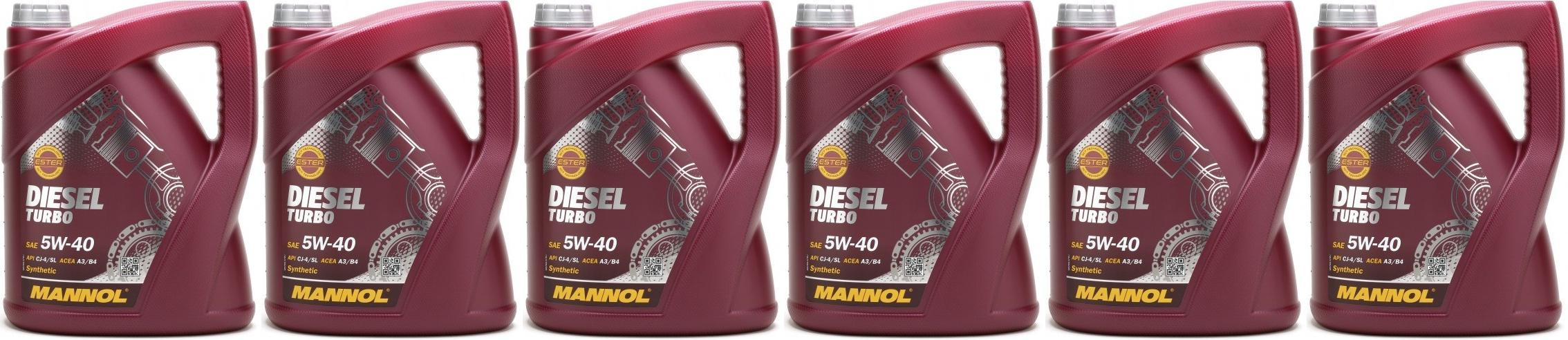 MANNOL Diesel Turbo 5W-40 Motoröl 6x 5 = 30 Liter