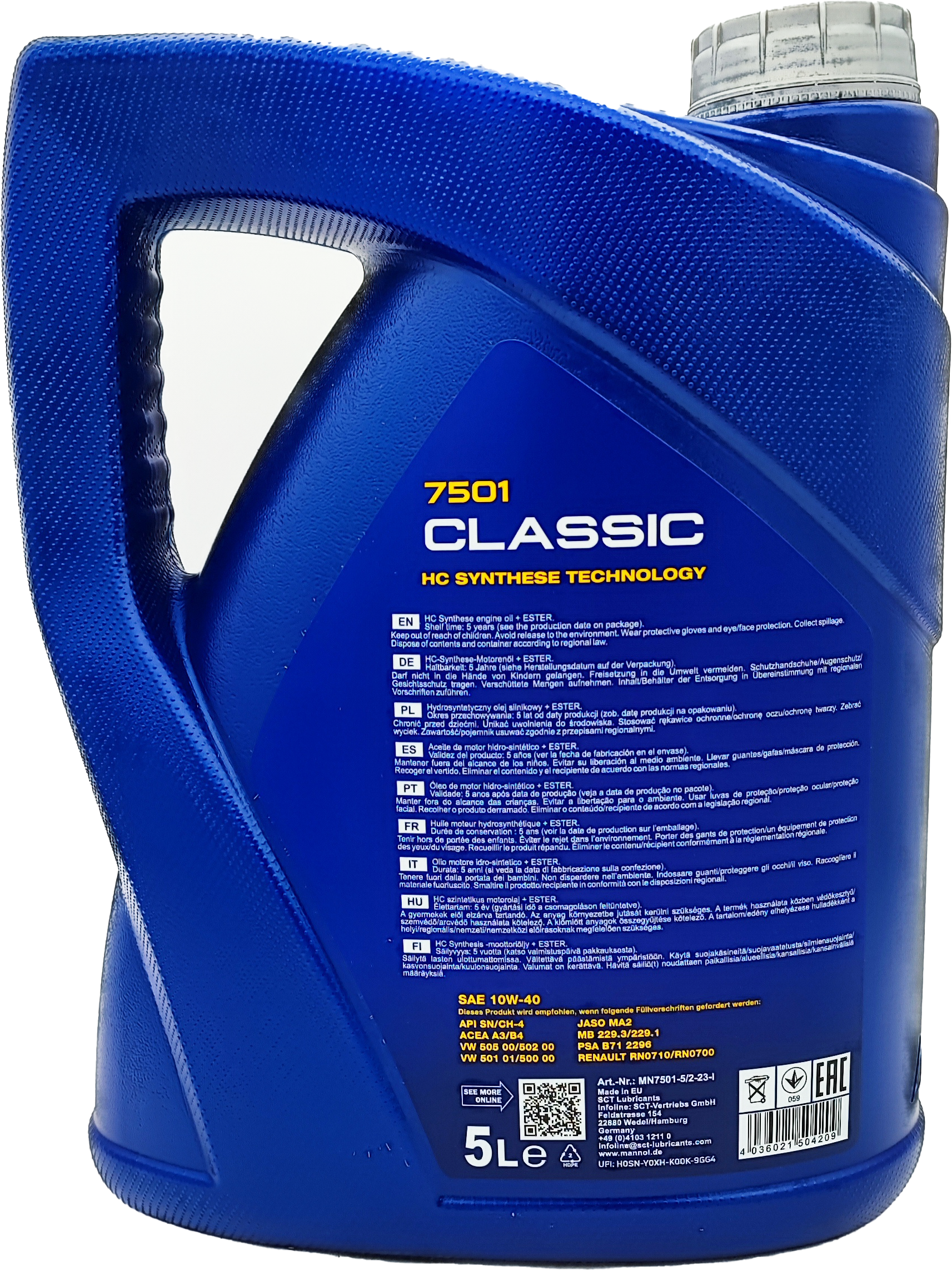 Mannol 7501 Classic 10W-40 synthetisches Motoröl 5l Kanister