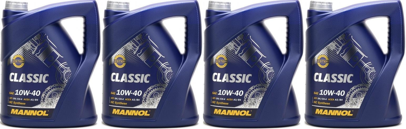 MANNOL Classic 10W-40 Diesel & Benziner Motoröl 4x 5 = 20 Liter