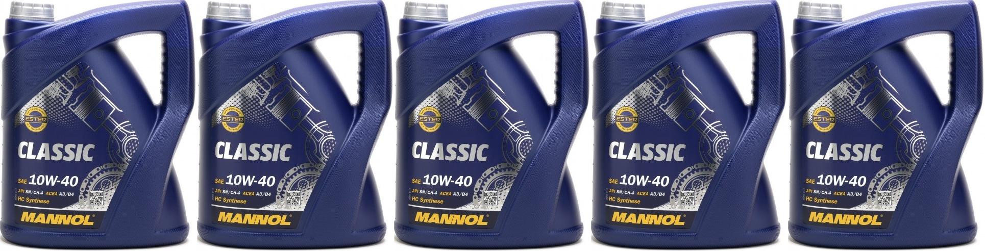MANNOL Classic 10W-40 Diesel & Benziner Motoröl 5x 5 = 25 Liter