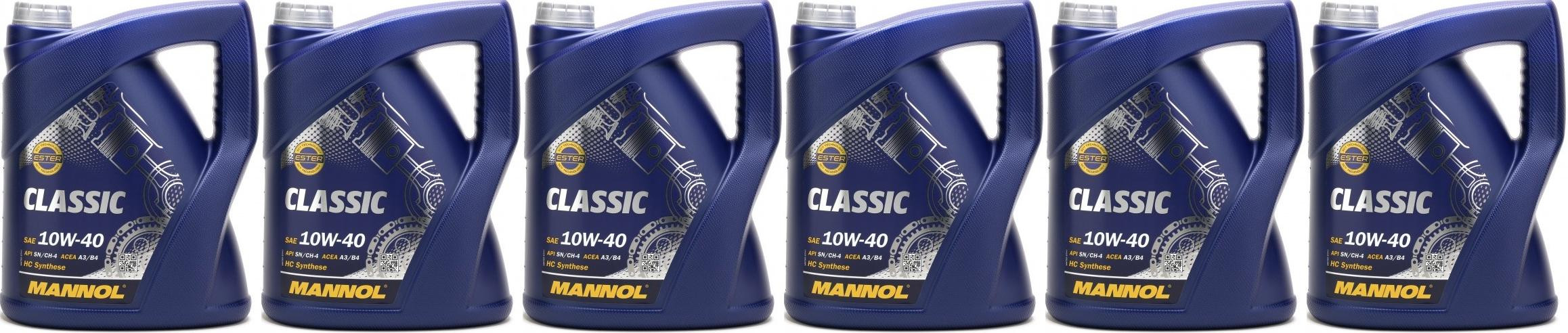 MANNOL Classic 10W-40 Diesel & Benziner Motoröl 6x 5 = 30 Liter