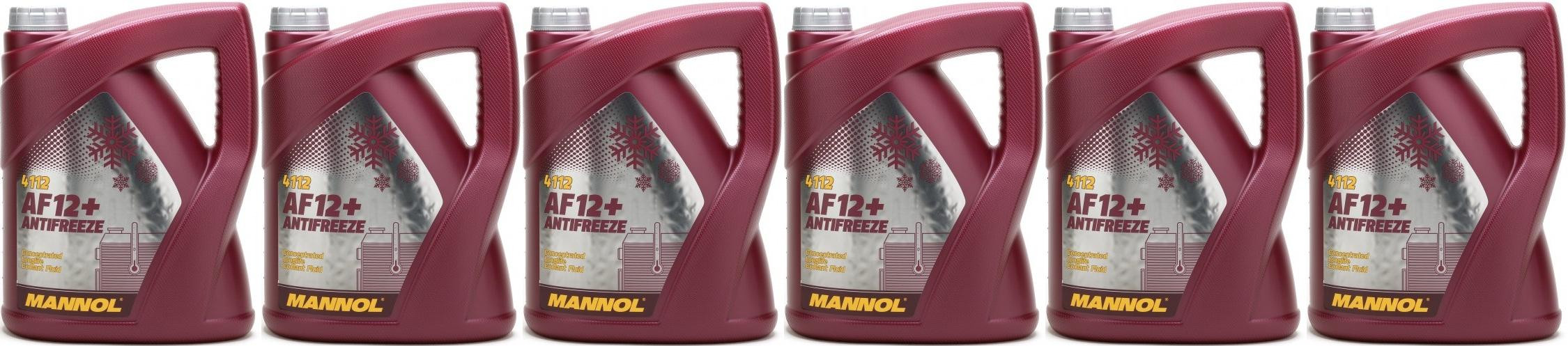MANNOL Kühlerfrostschutz Longlife Antifreeze AF12+ Konzentrat 6x 5 = 30 Liter