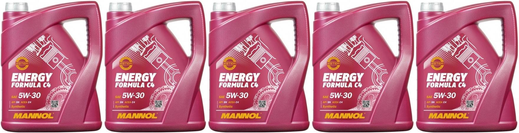 Mannol Energy Formula C4 5W-30 Motoröl 5x 5 = 25 Liter
