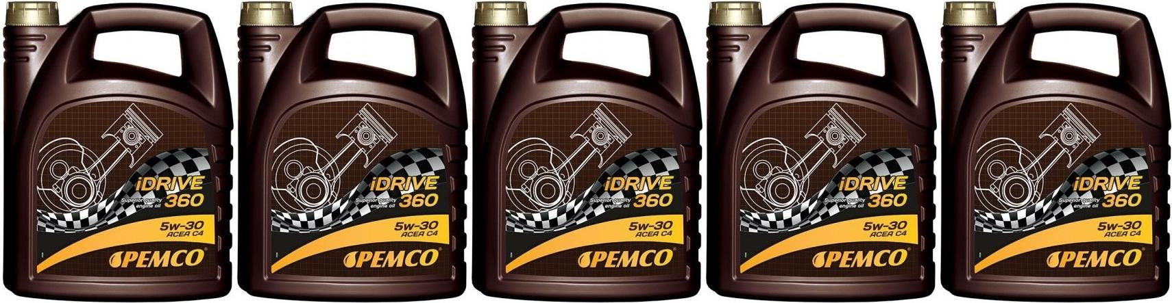 Pemco iDRIVE 360 5W-30 Motoröl 5x 5 = 25 Liter
