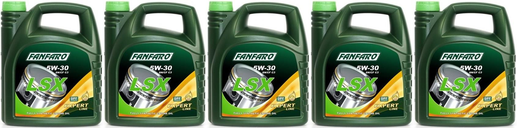 Fanfaro LSX 5W-30 Longlife 5W-30 Motoröl 5x 5 = 25 Liter