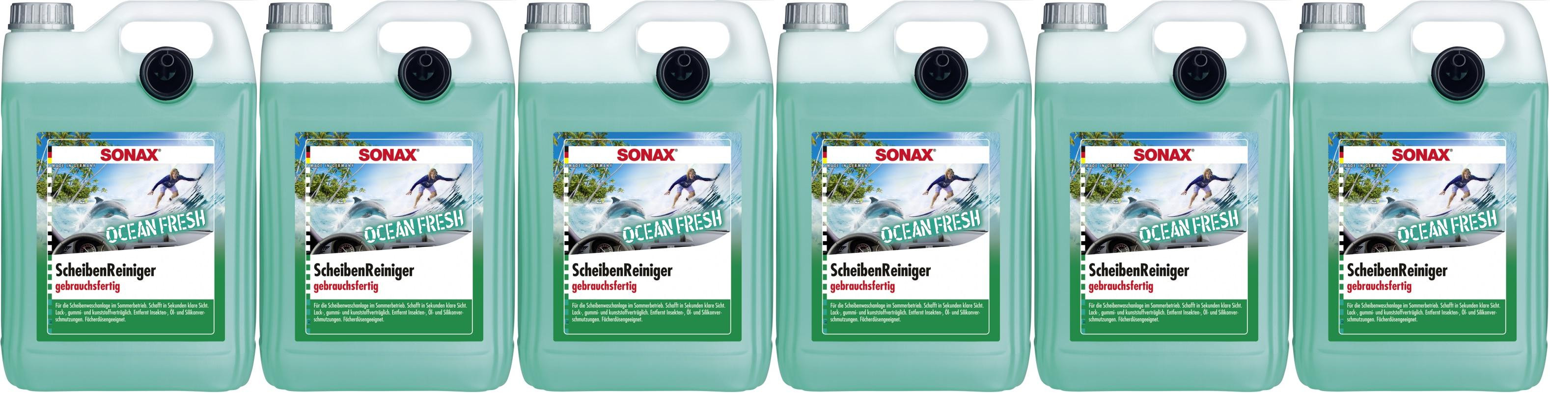 SONAX ScheibenReiniger gebrauchsfertig Ocean-fresh 6x 5 = 30 Liter