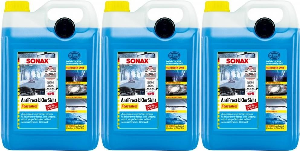 Sonax 03325050 AntiFrost & KlarSicht CLASSIC Citrusduft Konzentrat 3x5= 15 Liter