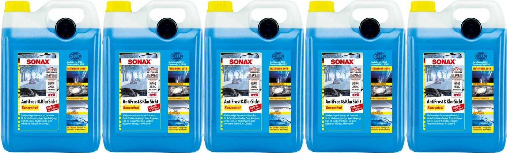 Sonax 03325050 AntiFrost & KlarSicht CLASSIC Citrusduft Konzentrat 5x5= 25 Liter