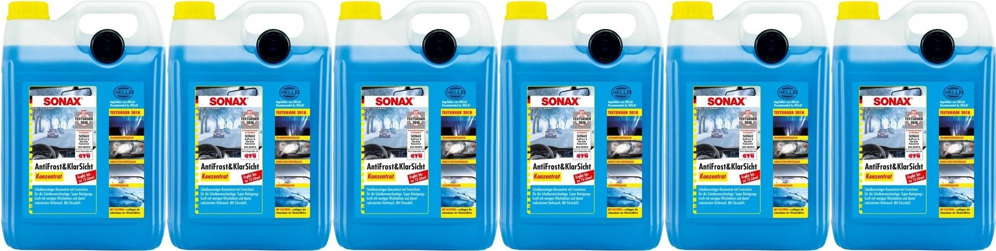 Sonax 03325050 AntiFrost & KlarSicht CLASSIC Citrusduft Konzentrat 6x 5 = 30 Liter