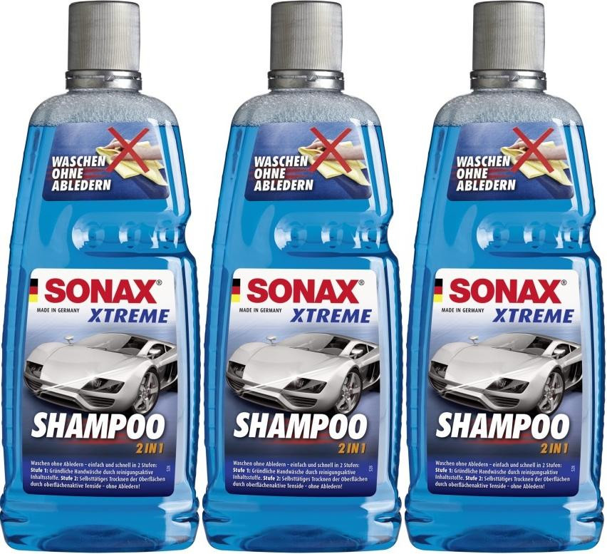 Sonax Xtreme ActiveShampoo 2 in 1, 3x 1l = 3 Liter