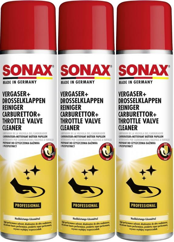 SONAX Vergaser + DrosselklappenReiniger 3x 400 Milliliter