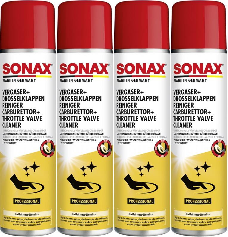 SONAX Vergaser + DrosselklappenReiniger 4x 400 Milliliter