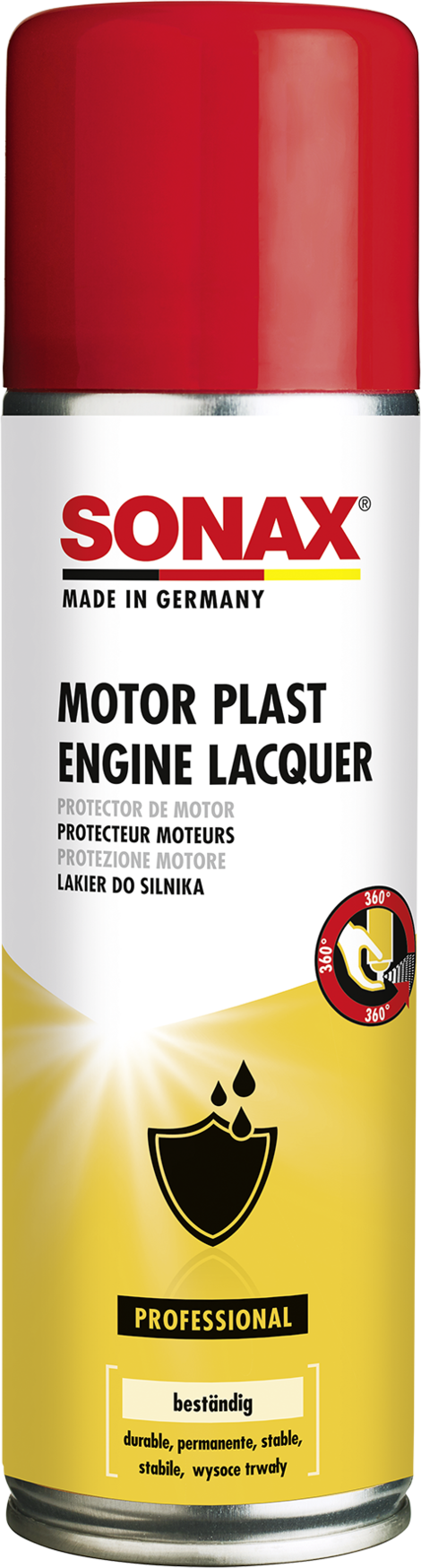 SONAX MotorPlast 300 ml glänzender Schutzlack für den Motor zur effektiven Werterhaltung | Art-Nr. 03302000