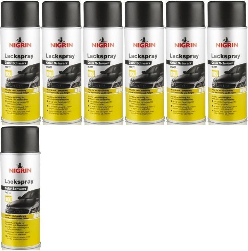 Nigrin Lackspray schwarz matt Spray 7x 400 Milliliter