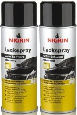 Nigrin Lackspray schwarz glänzend 2x 400 Milliliter
