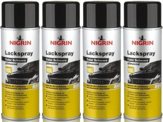 Nigrin Lackspray schwarz glänzend 4x 400 Milliliter