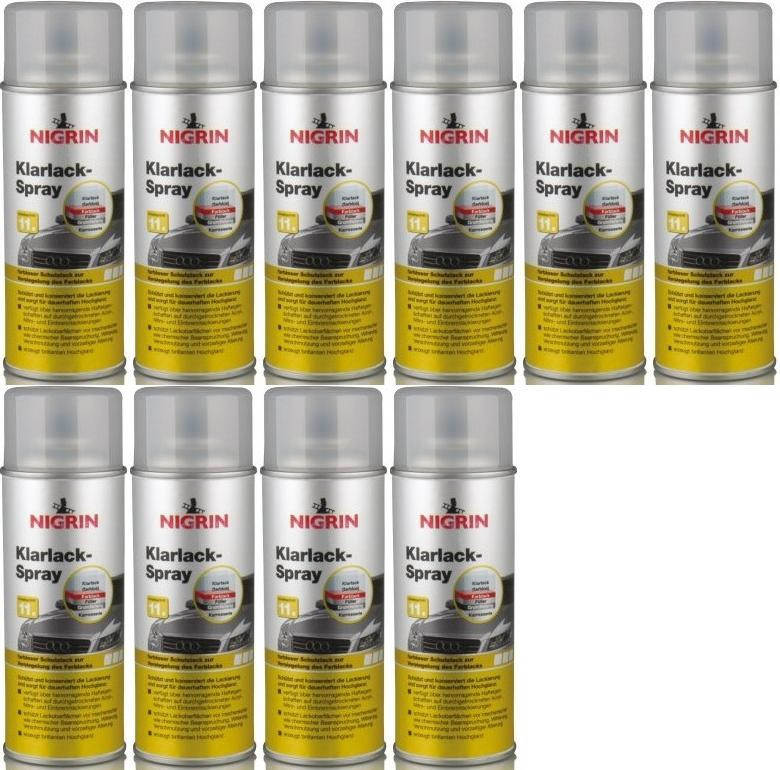Nigrin Klarlack Spray 10x 400 Milliliter