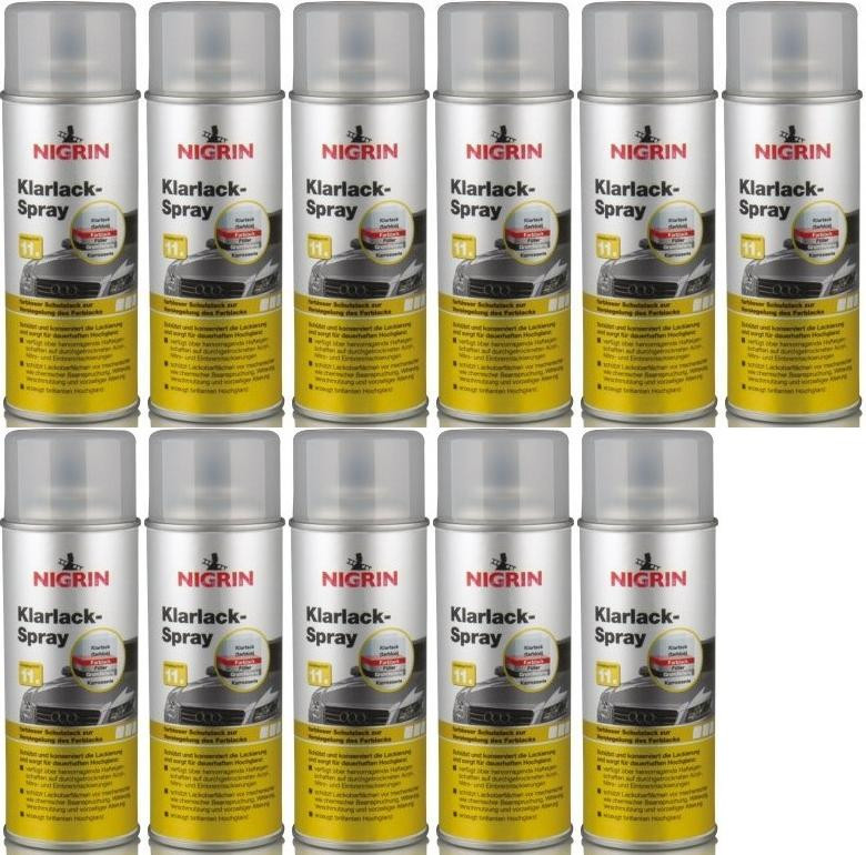 Nigrin Klarlack Spray 11x 400 Milliliter