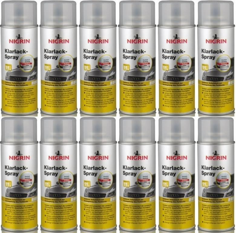 Nigrin Klarlack Spray 12x 400 Milliliter