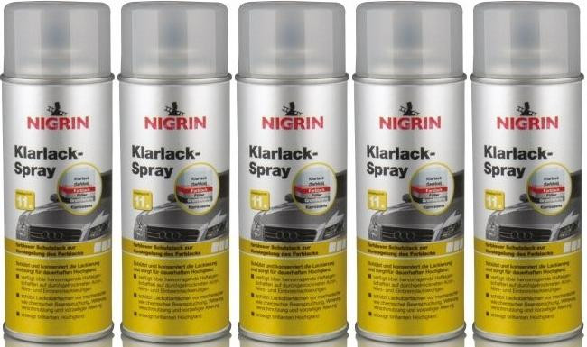 Nigrin Klarlack Spray 5x 400 Milliliter