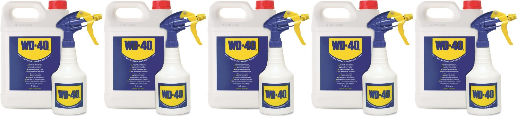 WD-40 Multifunktiosnöl inkl. Zerstäuber 5x 5 = 25 Liter