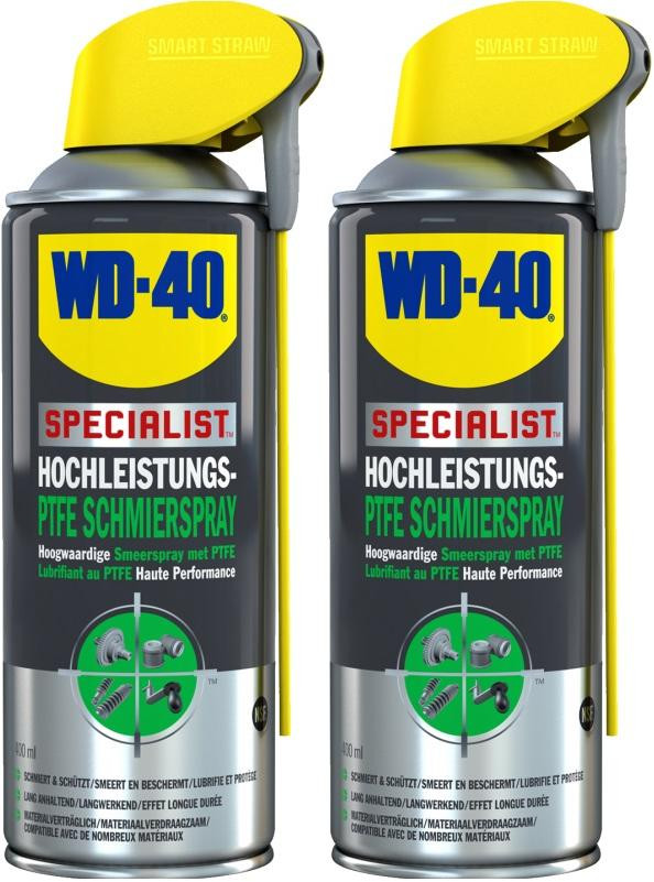 WD-40 SPECIALIST Smart Straw Hochleistungs PTFE Schmierspray 2x 400 Milliliter