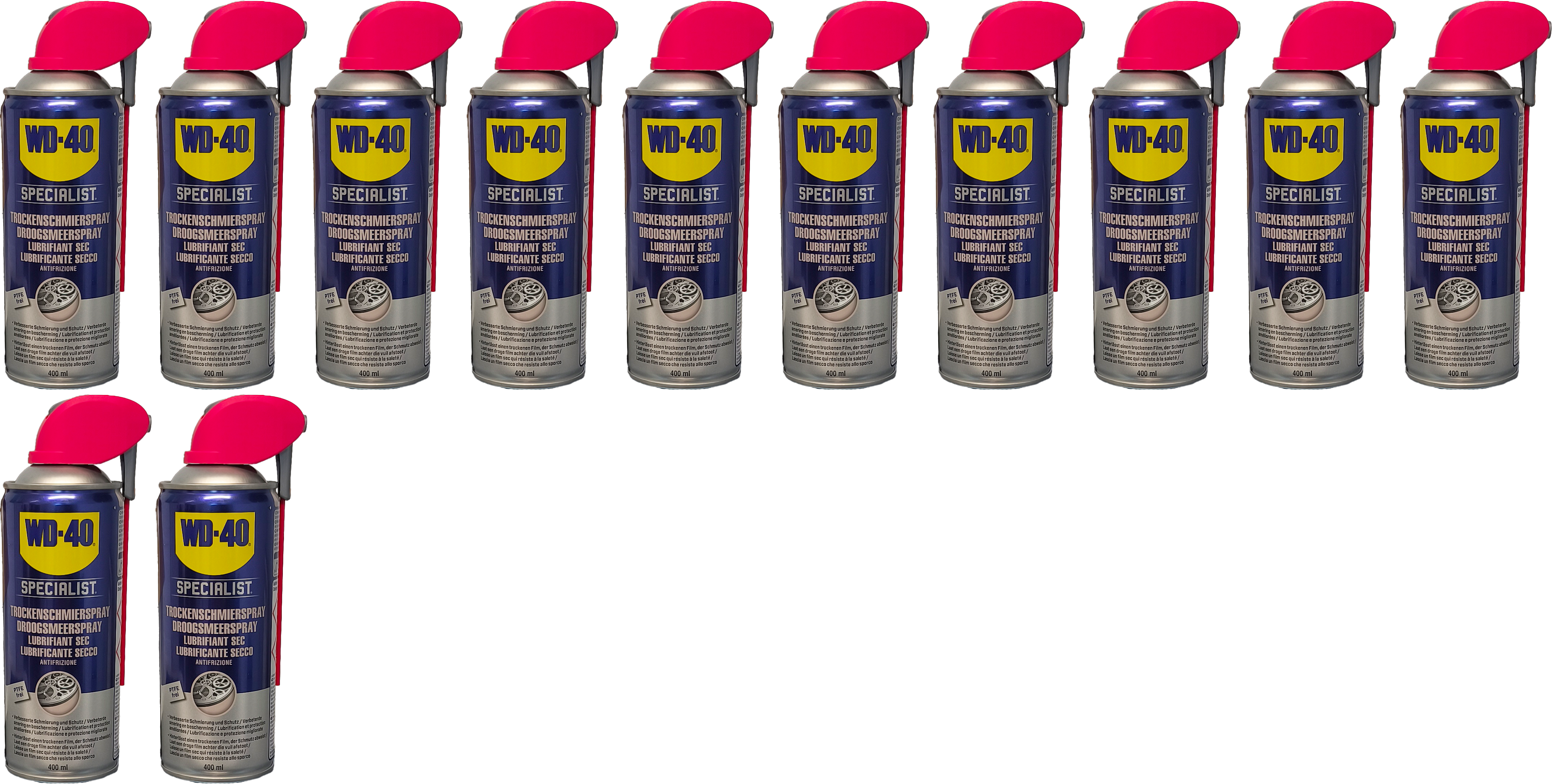 WD-40 SPECIALIST Smart Straw PTFE Trockenschmierspray 12x 400 Milliliter