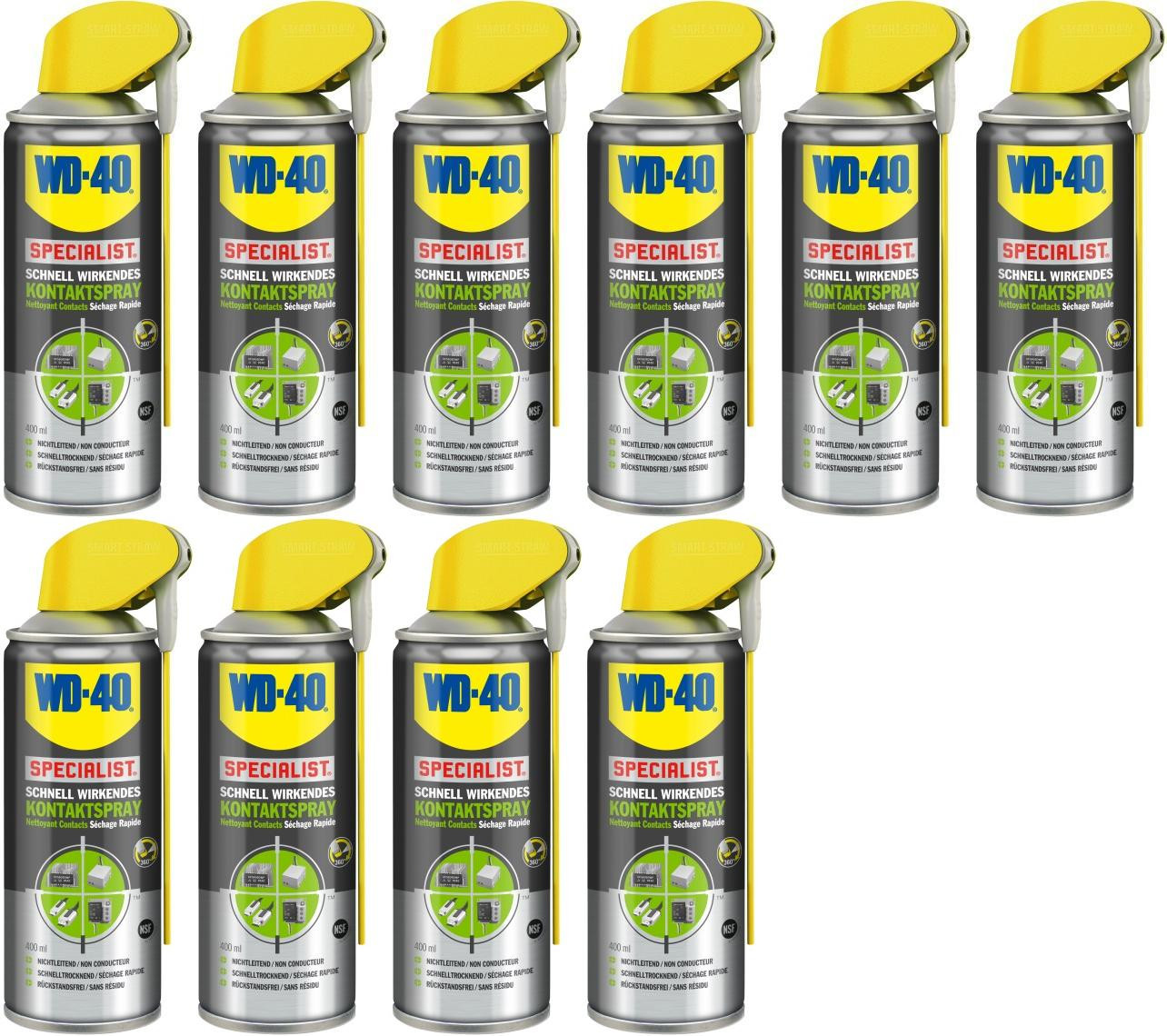 WD-40 SPECIALIST Smart Straw Schnell wirkender Kontaktspray 10x 400 Milliliter