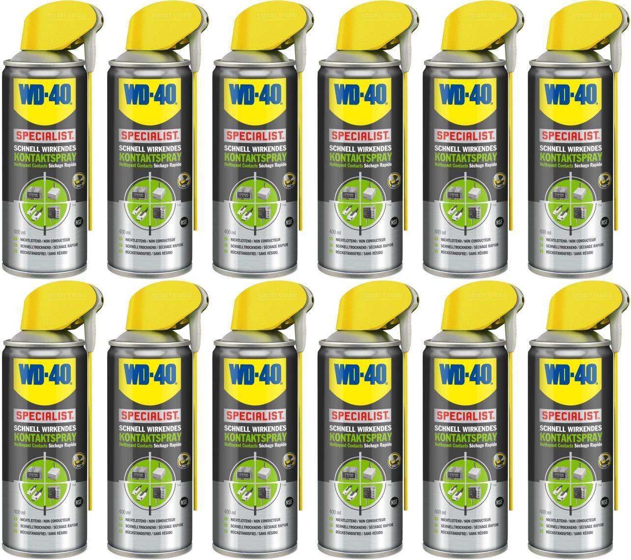 WD-40 SPECIALIST Smart Straw Schnell wirkender Kontaktspray 12x 400 Milliliter