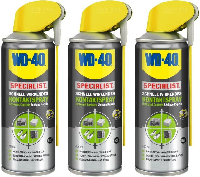 WD-40 SPECIALIST Smart Straw Schnell wirkender Kontaktspray 3x 400 Milliliter