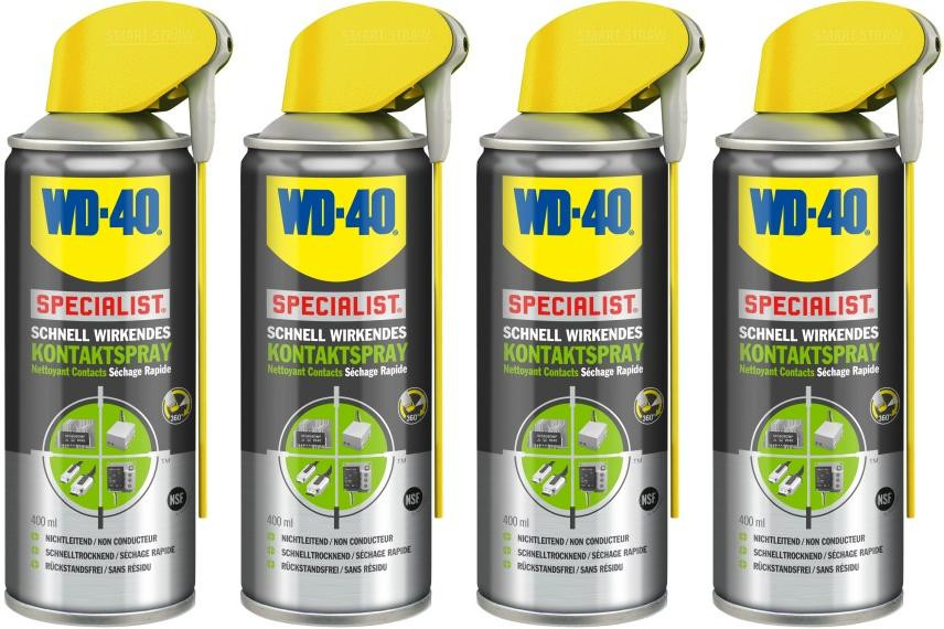 WD-40 SPECIALIST Smart Straw Schnell wirkender Kontaktspray 4x 400 Milliliter