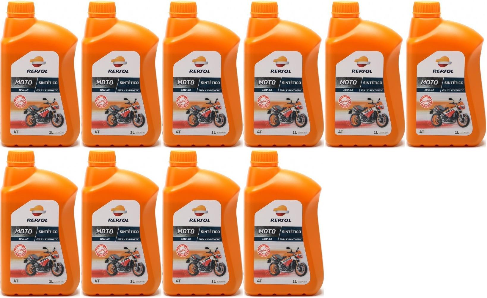 Repsol Motorrad Motoröl MOTO SINTETICO 4T 10W40 1 Liter 10x 1l = 10 Liter