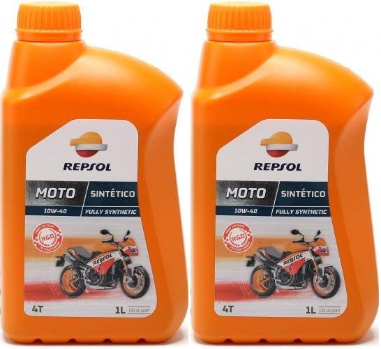 Repsol Motorrad Motoröl MOTO SINTETICO 4T 10W40 1 Liter 2x 1l = 2 Liter