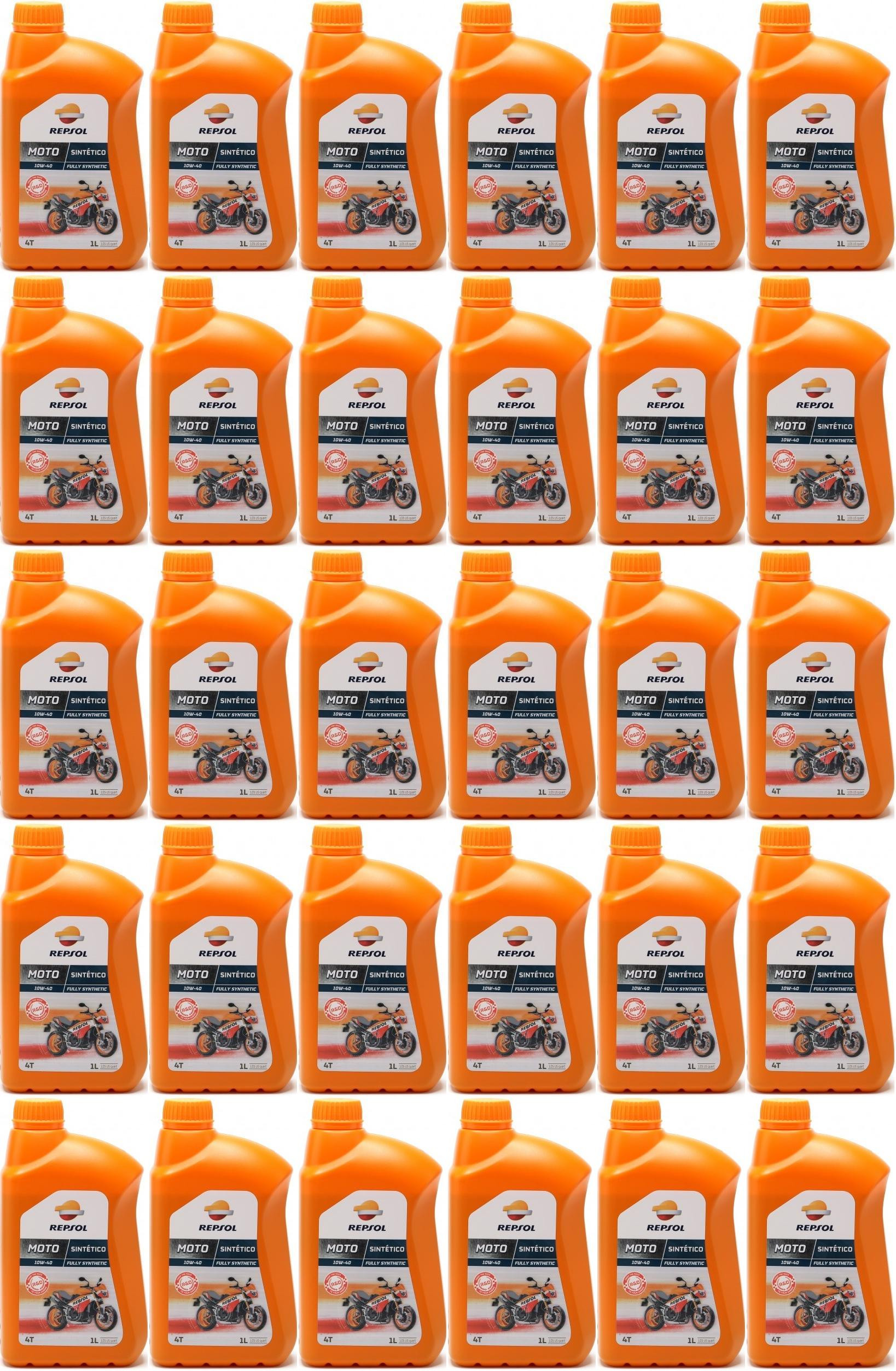 Repsol Motorrad Motoröl MOTO SINTETICO 4T 10W40 1 Liter 30x 1l = 30 Liter