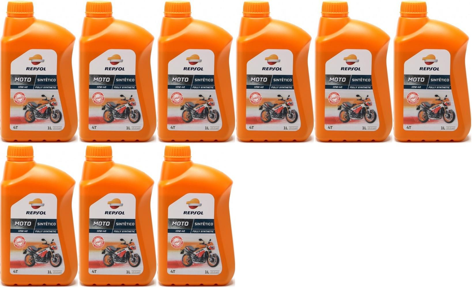 Repsol Motorrad Motoröl MOTO SINTETICO 4T 10W40 1 Liter 9x 1l = 9 Liter